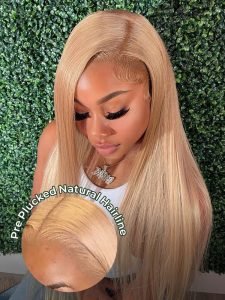 Honey Blonde Lace Front Wig #27 Color Ombre Human Hair Wigs - Image 3
