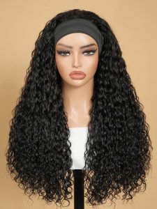 Water Wave Headband Wigs Human Hair Natural Wave Half Wig 150 Density - Image 4