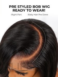 10 Inch Side Bang Layered Cut Wavy Bob Wig 5u00d75 Lace Closure Wig - Image 8