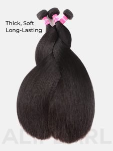 Alipearl Toppest grade hair 12A Raw Hair Bundle Straight with 5*5 HD Lace Closure - Image 2
