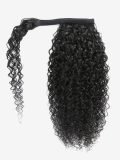 Curly Ponytail Extensions with Claw Clip Natural Black Human Hair - Image 4