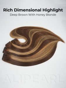 #P4/27 Brown Balayage Human Hair Bundles Body Wave And Straight - Image 4