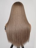 Ash Brown Ombre Silky Straight Hair Pre-Plucked Frontal Wig Ready To Go - Image 3