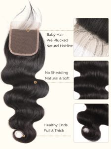 Brazilian Body Wave Virgin Hair 4pcs with Lace Closure Alipearl - Image 5