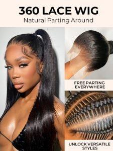 Alipearl Straight Hair 360 Lace Frontal Wig Pre-plucked 360 Lace Wigs - Image 4