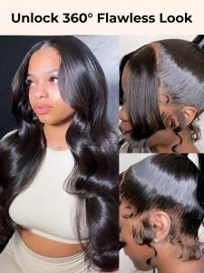 Body Wave 360 Lace Frontal Wig Natural Color Pre-plucked with Baby Hair - Image 5