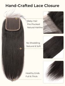 Unprocessed Peruvian Hair 3pcs Straight With 4*4 HD Lace Closure - Image 5
