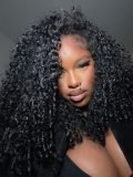 250% Density Burmese Curly 5x7 Pre Cut Lace Front Wig With Drawstring - Image 3