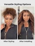 250% Density 360 Lace Front Wig Highlight Deep Wave Wig Invisi Drawstring - Image 3