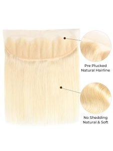 Alipearl Blonde Virgin Hair Color 613 Straight Hair 3 Bundles With 13*4 Frontal - Image 6