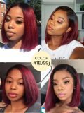 Ombre Color 1B/99J Colored Bob Lace Frontal Wig Human Hair Short Bob Wigs - Image 4