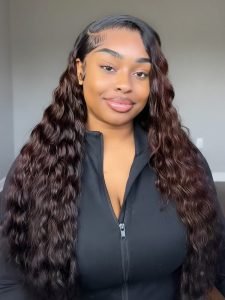 Side Part Brown Color Loose Deep 6*8 HD Lace Pre Plucked Ready To Go Wigs - Image 2