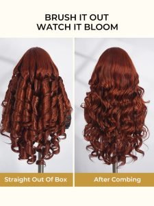 Chestnut Ginger 13x6 Lace Front Glueless Wigs Human Hair - Image 6