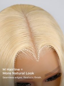M Hairline 13x4 Lace Frontal Straight Bob Cut Blonde Wigs - Image 3