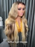 M Hairline Ash Blonde Ombre Body Wave 13x4 Lace Front Wig 250 Density - Image 3