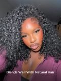Burmese Curly Puffy Glueless Half Wig Easy To Wear 250 High Density - Image 3