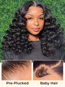Short Bob Loose Deep Wave 13*4 Lace Pre-Plucked Frontal Wig - Image 4