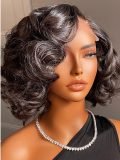 Bouncy Full Loose Body Side Part Short Lace Frontal Wigs 250 Density - Image 4
