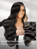 Side Part Blonde Highlight Body Wave 13x6 HD Lace Front Wig Skunk Stripe - Image 10