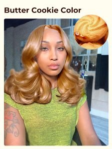 Honey Blonde Short Body Wave Bob 2*6 Lace Front Wig 250 Density - Image 4