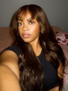 #4 Dark Brown Loose Body Lace Front Glueless Wig With Curtain Bangs - Image 8