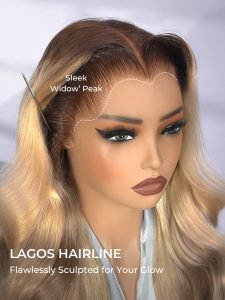 Ombre Blonde Lagos Hairline Loose Body Wave 13x6 Lace Frontal Wig - Image 7