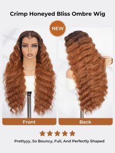 Crimp Wavy Honeyed Bliss Drawstring 13x6 Lace Front Wig M Hairline - Image 8