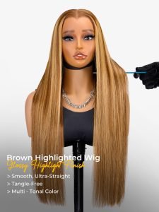 M Shaped Hairline Honey Blonde Highlights 13x4 Lace Front Wig - Image 4
