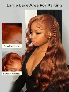 Black Widow Inspired Ginger Copper Wig 13u00d74 Front Wigs Trendy Colored Hair - Image 4