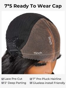 Layered Cut Italian Bob Wig 7x5 Glueless Straight Short Bob Ready To Wear Human Hair - Image 11