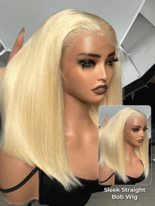 M Hairline 13x4 Lace Frontal Straight Bob Cut Blonde Wigs - Image 7