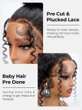 Messy Bun Water Wave 360 HD Lace Glueless Wig With Drawstring - Image 4