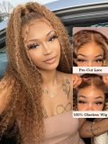 Glueless Highlight Wig P4/27 Brown With Blonde Color Big Curly 5*5 Ready To Go Wig - Image 5