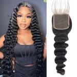 Alipearl Brazilian Human Hair Loose Deep Wave 4*4 5*5 6*6 HD Lace Closure 1Pc