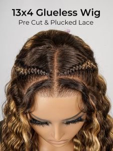 Glueless #P4/27 Color Highlight Wig Styled Crimped Wavy Front Wig - Image 6