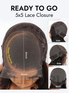 10 Inch Side Bang Layered Cut Wavy Bob Wig 5u00d75 Lace Closure Wig - Image 7