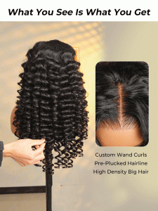 250% Density Super Bouncy Wand Curl Human Hair Wigs 18inches For Sale - Image 9
