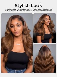 Ombre Brown Loose Body Wave 13x6 Transparent Lace Front Wig With Lagos Hairline - Image 5