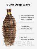 Deep Wave 4/27 Color Hair Bulk Human Braiding Hair No Weft 100g - Image 2