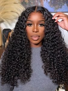 Deep Wave 6x6 Lace Closure Wig Pre plucked Natural Hairline with Bleached Knots - Image 5