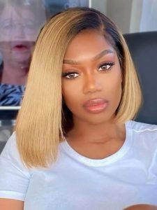 Honey Blonde Bob Wig #27 #1B/27 Straight Hair Human Hair Bob Wigs - Image 3