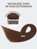 #4 Color Tape In Hair Straight Double Drawn 100% Human Hair Extensions - Image 4