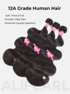 12A Top Grade Mink Brazilian Body Wave Human Hair Bundles With 13x4 HD Frontal - Image 4