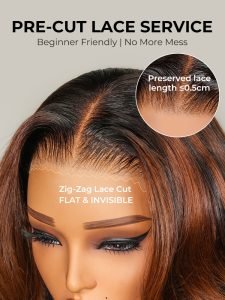 Original Caramel Balayage Highlight Wigs 13x4 Front Wig Customized Wavy Hair - Image 5