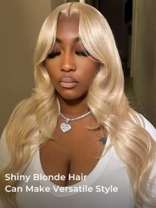 High-Gloss Blonde Straight M Hairline 6x8 Lace Front Wigs 250 Density - Image 5