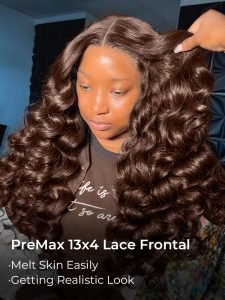 #4 Dark Brown Wand Curls 13x4 Lace Frontal Wig 250% Density - Image 5