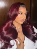 #1B/99J Ombre M Hairline Body Wave 13x6 Lace Frontal Wigs - Image 4