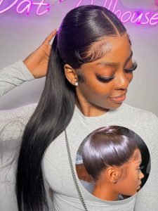 Alipearl Straight Hair 360 Lace Frontal Wig Pre-plucked 360 Lace Wigs - Image 6