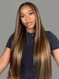 300% Density 13x6 HD Lace Front 4/27 Highlight Straight Wigs - Image 4