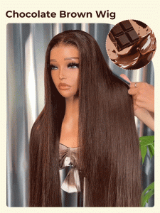 Glueless Chocolate Brown Color Straight Human Hair 7*5 Closure Wig Ready To Go For Beginners Pre Cut Lace - Image 9